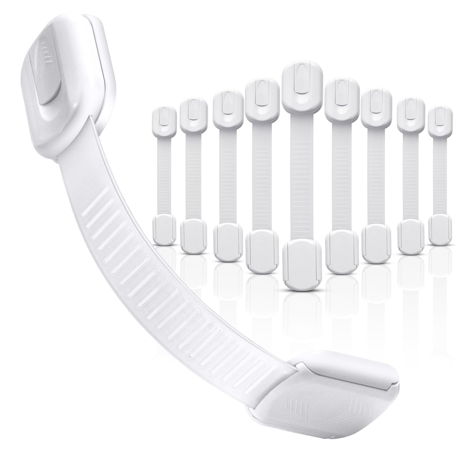 Türstopper für Babys, 10 Stück, Schubladensperre, Schrankschlösser und Kühlschrank, Sicherheit, für Babys, Haus, extra starker Klebstoff, ohne Bohren (10 Stück)