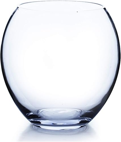 WGV - Jarrón de vidrio de 12 pulgadas, diámetro de 12 pulgadas, altura de 12 pulgadas, varios tamaños a elegir, flores de burbujas transparentes con