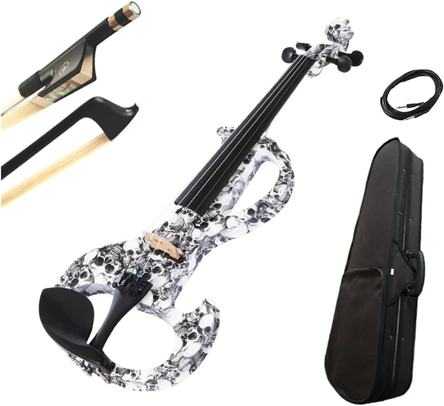 新品未使用サイレントバイオリンセット4/4 静かなエレクトリックバイオリン バイオリンセット 演奏練習用の手作り4/4エレクトリックバイオリン