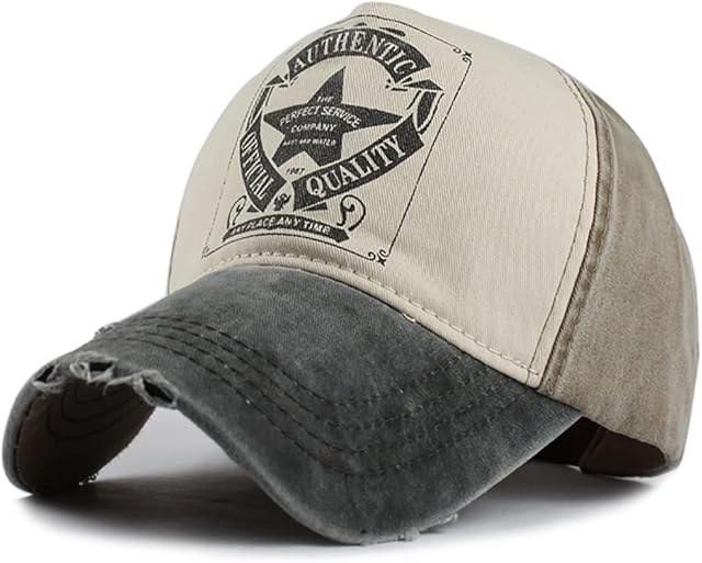 YULOONG Vintage Baseball Cap Washed Denim Trucker hat Fashion Pentagram Star Pattern Outdoor Sun Hat 100% Cotton Unisex