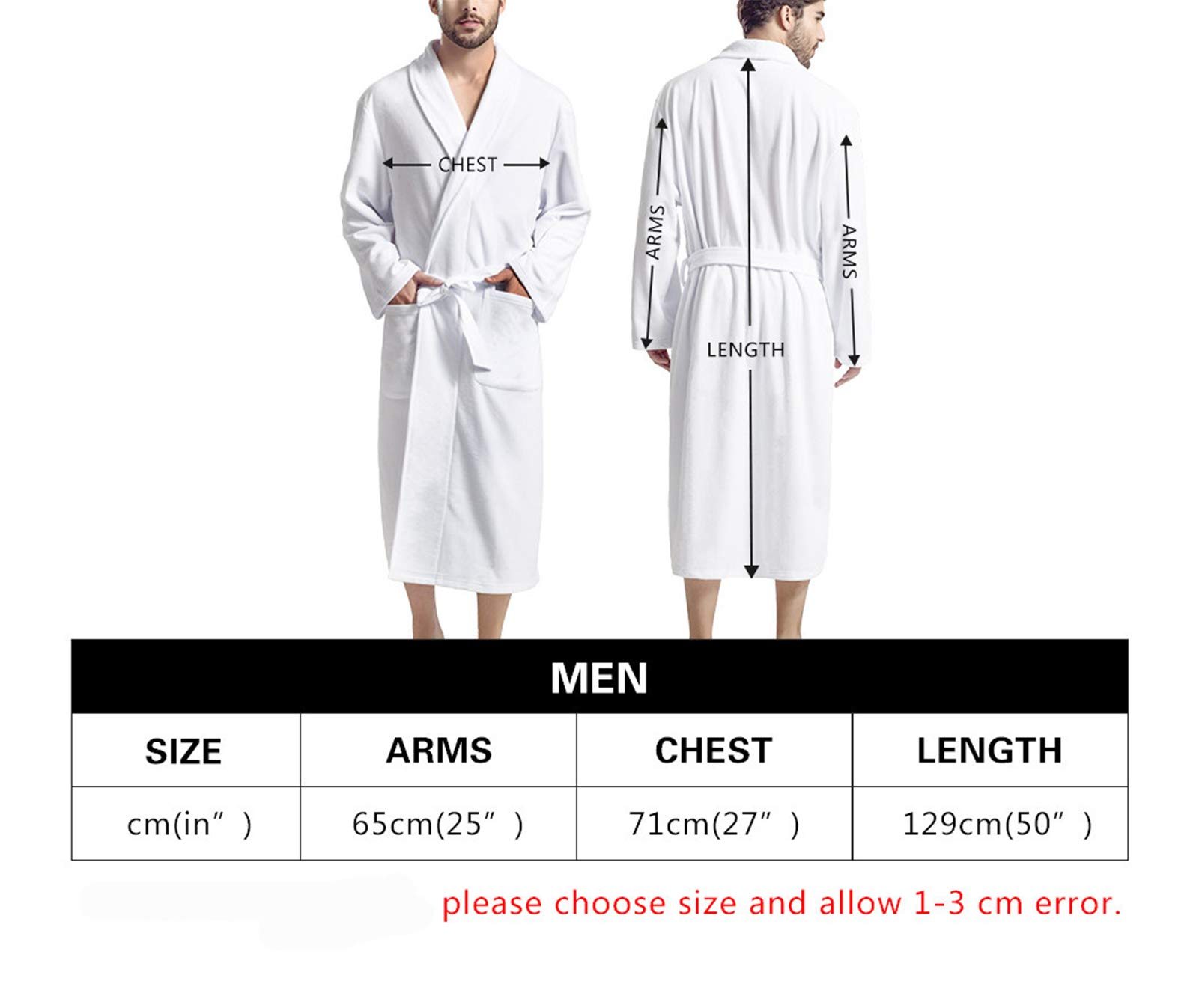 SEANATIVE Albornoz para hombre, suave y cómodo, bata de spa fina, larga, ropa de dormir de verano, talla única