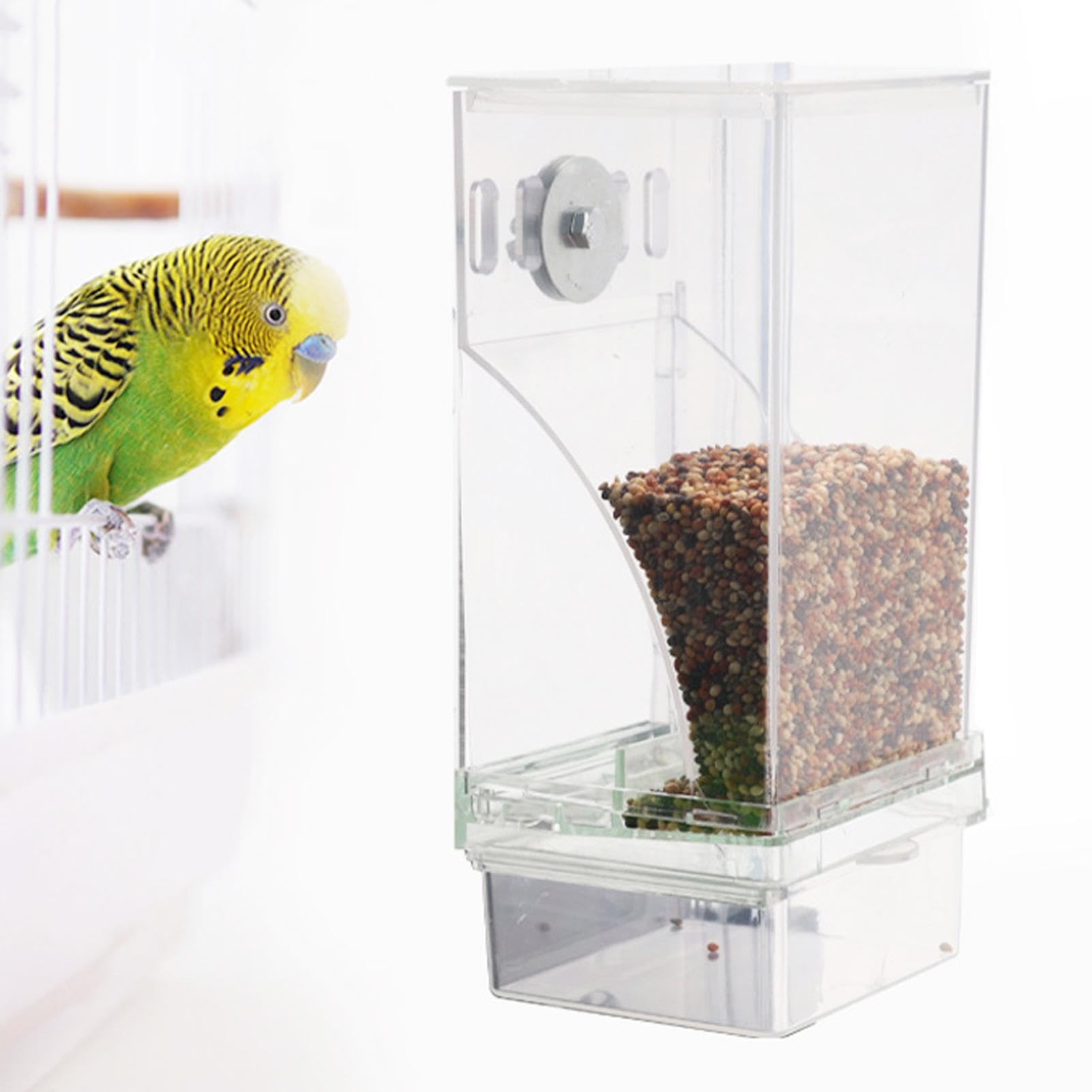 Comedero automático para pájaros para jaula,Comedero automático para pájaros | Comedero automático para jaulas de pájaros transparente,Comedero para pájaros sin ensuciar, para jaula, comedero para lor