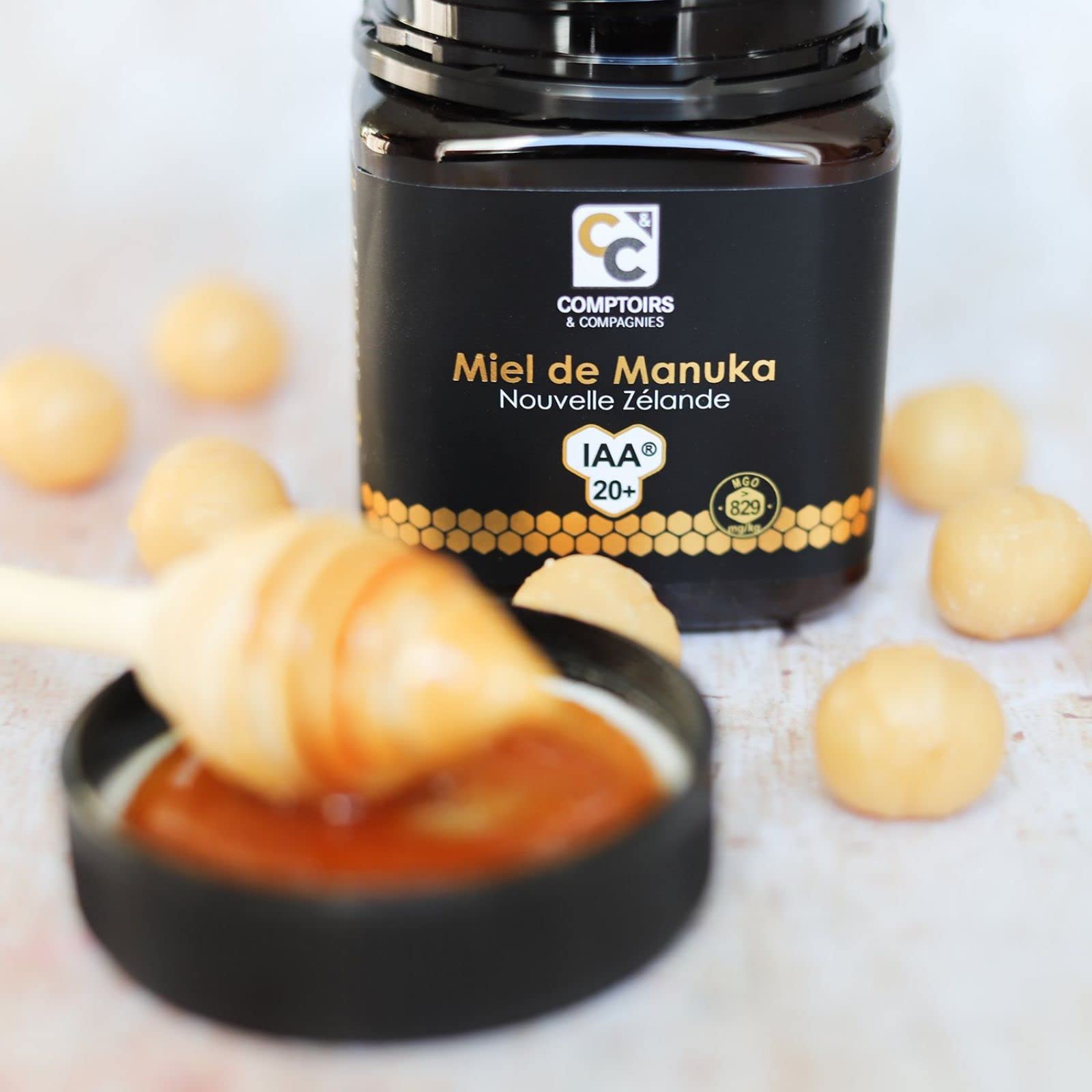 COMPTOIRS ET COMPAGNIES - Miel de Manuka - MGO 829 - IAA20+ - Nueva Zelanda - 250 g