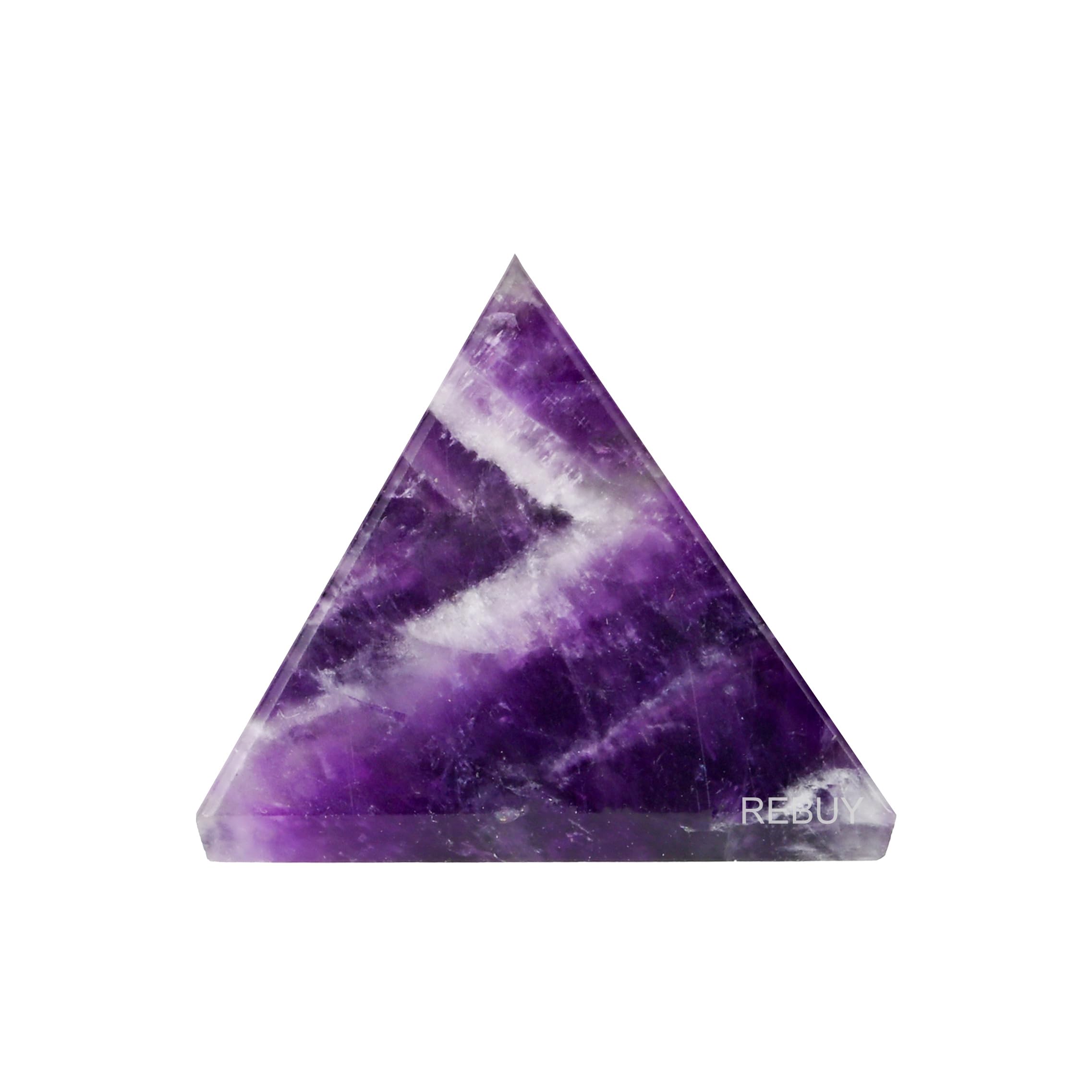 REBUYAmethyst Pyramid Natural Gemstone Pyramid Reiki Healing Pyramid Stone Pyramid, Size 35 MM