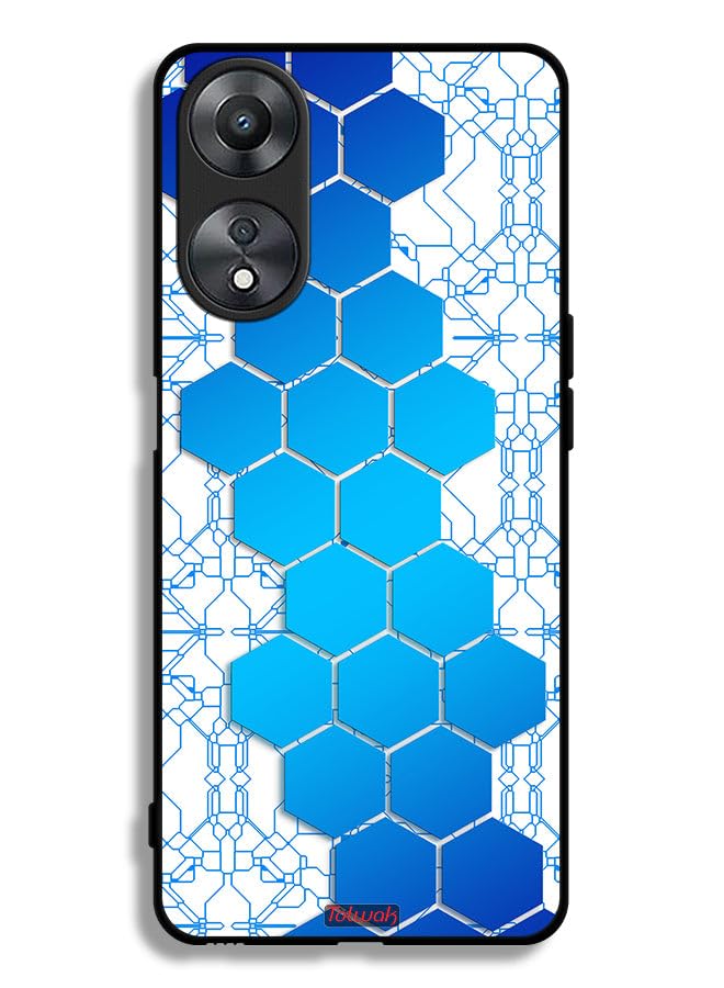 Tolwak Oppo A58 5G Protective Case Cover Honeycomb Hexagon Icon Networks Multicolor