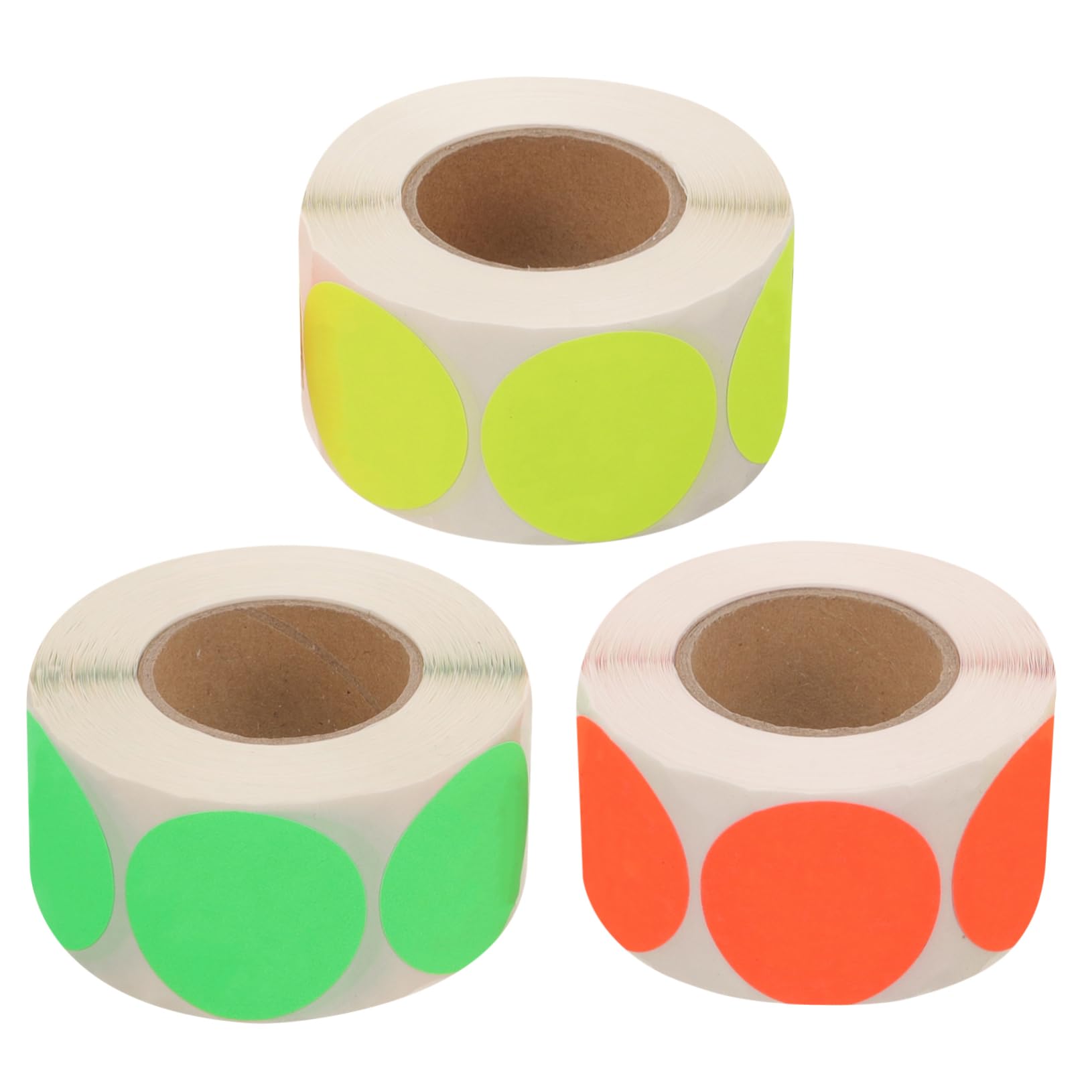 Operitacx Use First Stickers 3 Rolls 1.50 Inch Fluorescent Red Green Yellow Food Labels Adhesive Inventory Control Tags for Restaurant Kitchen Organisation