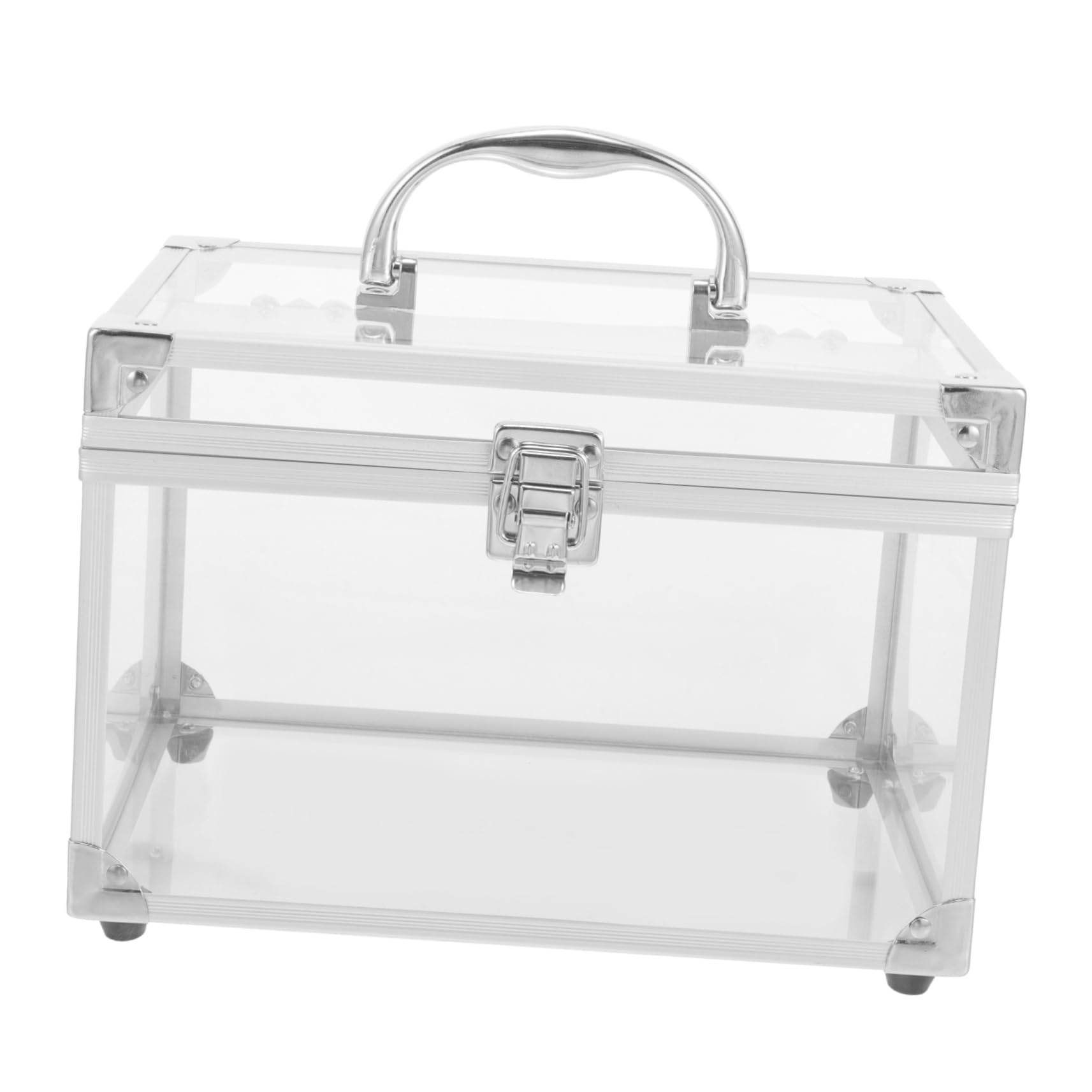 SHINEOFI Scatola Porta CD e Dvd in Acrilico Trasparente Argento, Organizer Portatile con Manico per Facile Identificazione e Grande Capacità, Custodia per Dischi e Album