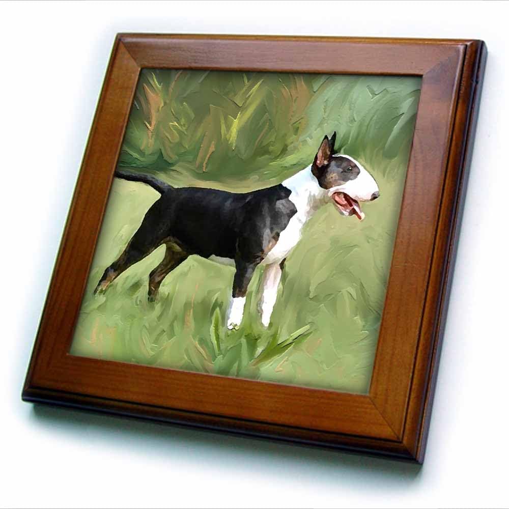 3dRose ft_4448_1 Bull Terrier Framed Tile, 8 by 8-Inch