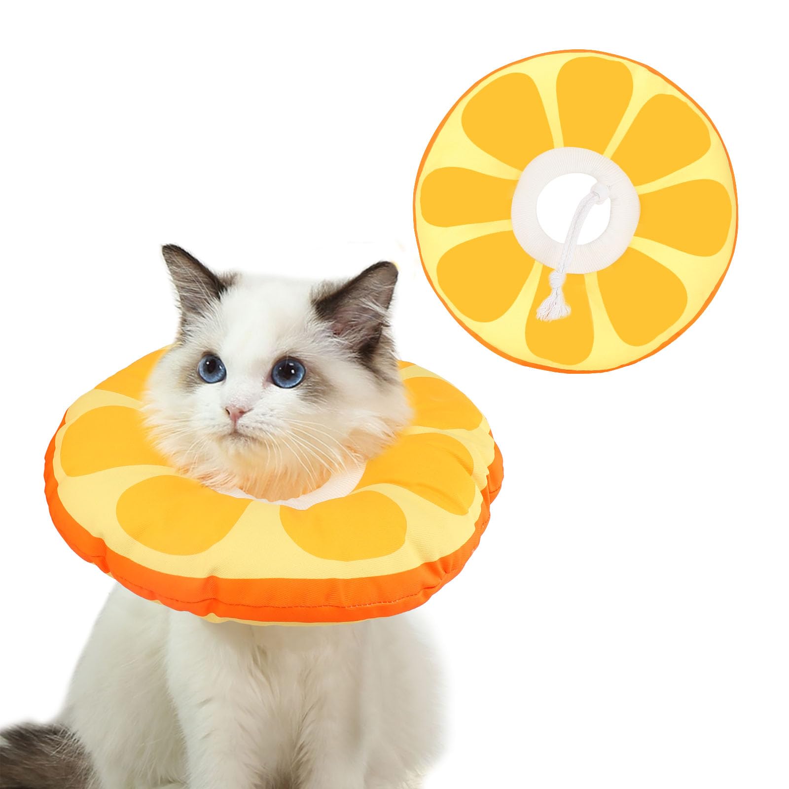 Mfsdai Impermeable Collarín Gato,Collar de Protección Ajustable Gato, Lindo Collarín para Gatos Collar Collar Cono para Gatos Perros Pequeños Después De La Cirugía Y Lesiones M