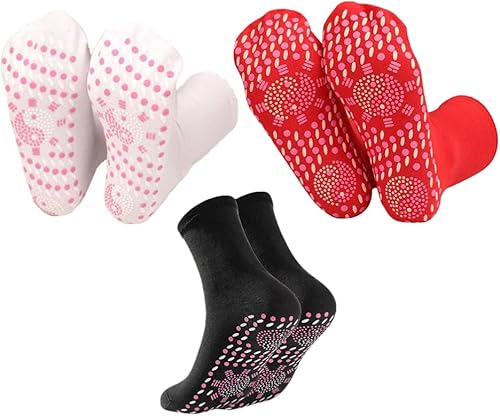 Miniatura 2 de Milisten 6 calcetines de turmalina adelgazantes para la salud, calcetines moldeadores de turmalina autocalentables, magnéticos, transpirables,