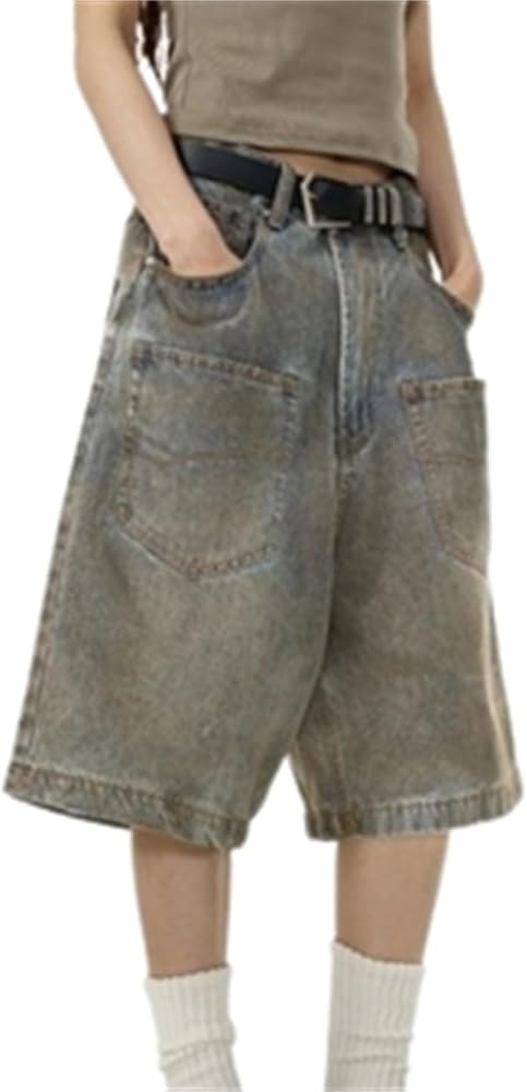 Hesaco Jorts for Women and Men- Unisex Y2k Jorts Wash Baggy