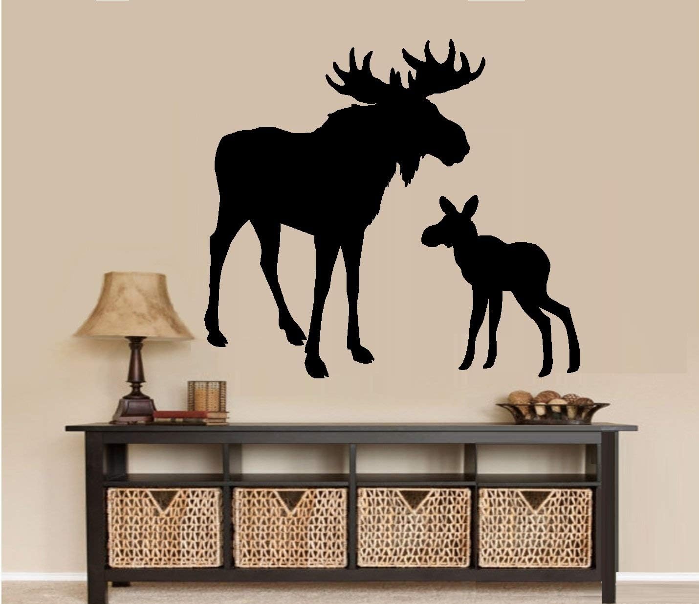 Moose and baby Calf ~ WALL DECAL, HOME DECOR 22 X 24
