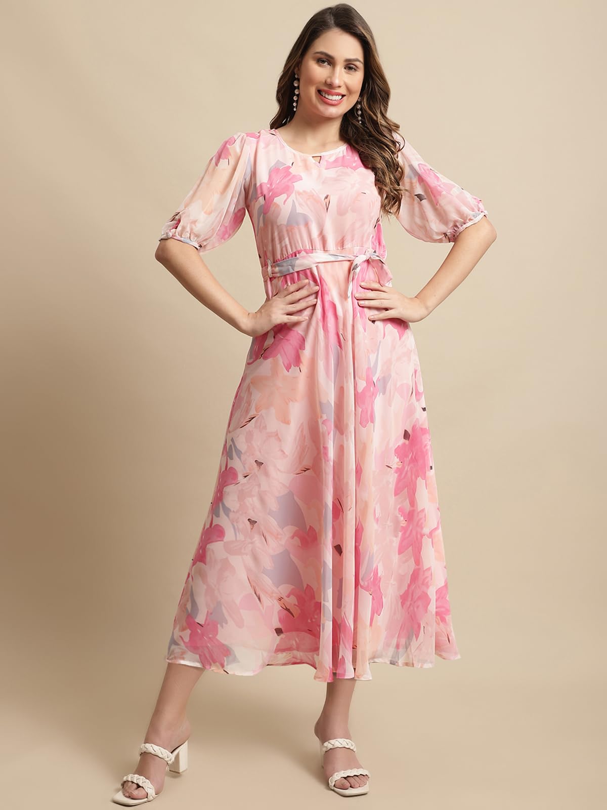 Tee Projekt Women Floral Delight Pink Maxi Dress