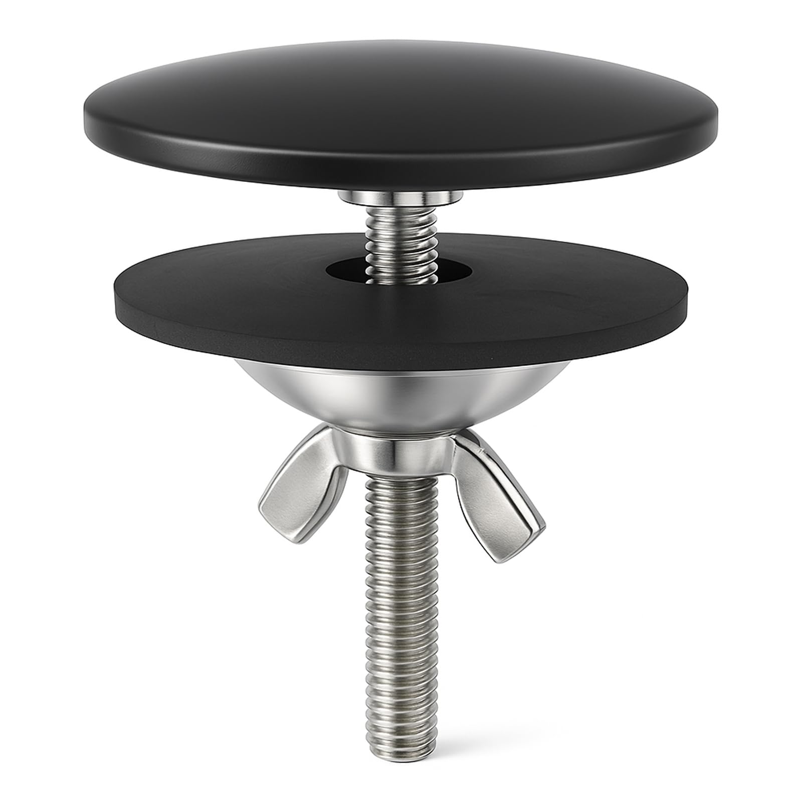 XNTONG - Wasserhahn Lochabdeckung, 5 cm Wasserhahn Loch Abdeckung, Verchromte Messing Spülbecken Abdeckung, Geeignet für Spülbeckenlochstopfen für Zuhause Küche und Bad, Lochabdeckung Spüle (Schwarz)