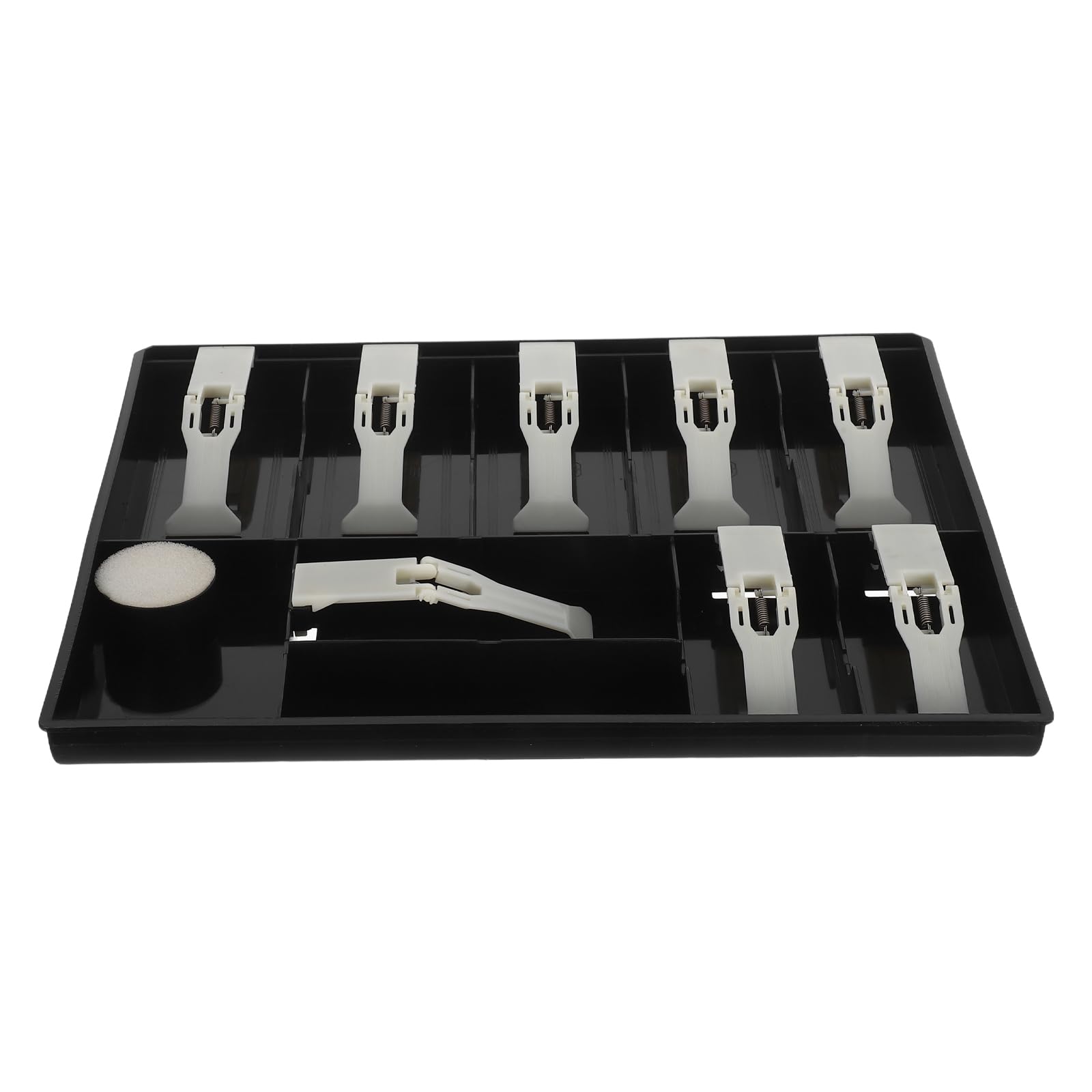 Vassoio portamonete multiscomparto con 9 scomparti, organizer per monete in plastica con clip per banconote, per uso in supermercati e negozi al dettaglio
