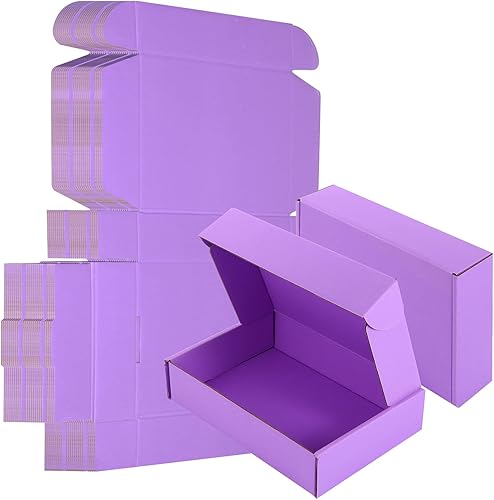 Miniatura 1 de Paquete de 25 cajas de envío pequeñas de cartón corrugado morado de 9 x 6 x 2 pulgadas, caja corrugada para embalaje de pequeñas empresas, envío de