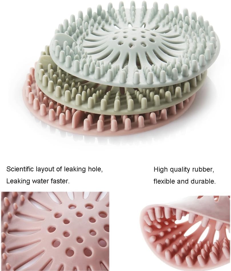 Image of Silicone Hair Catcher Drain Cover | Shower Protector Filter | Sink Filter Bathroom Hair Catcher | Drain Strainers Cover Trap (4)