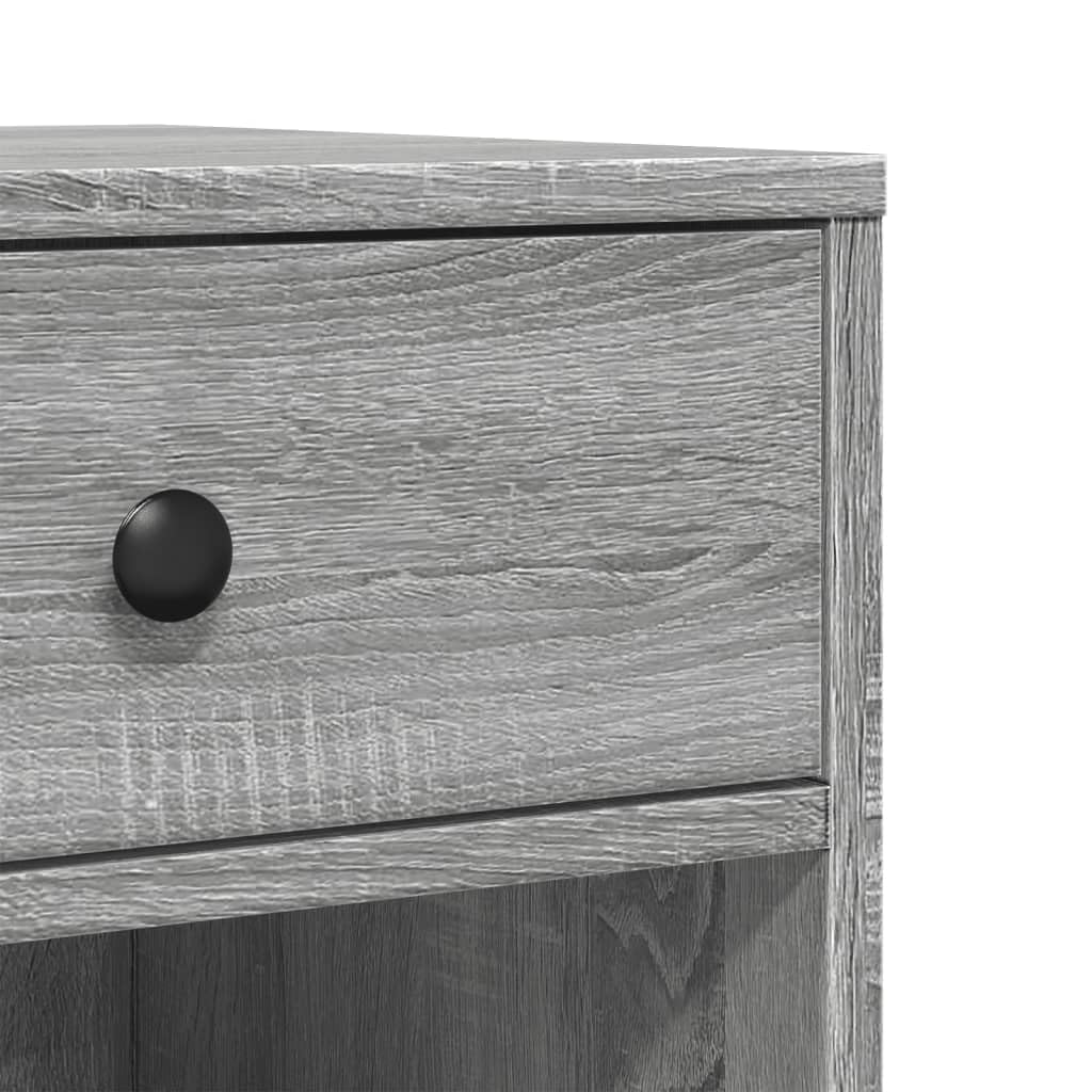 Druckerständer mit Rollen Grau Sonoma Holzwerkstoff 60x40x68,5 cm mit 4 Rollen und 2 Bremsen Flexibler Druckertisch Büroorganisation Homeoffice Ablagefach