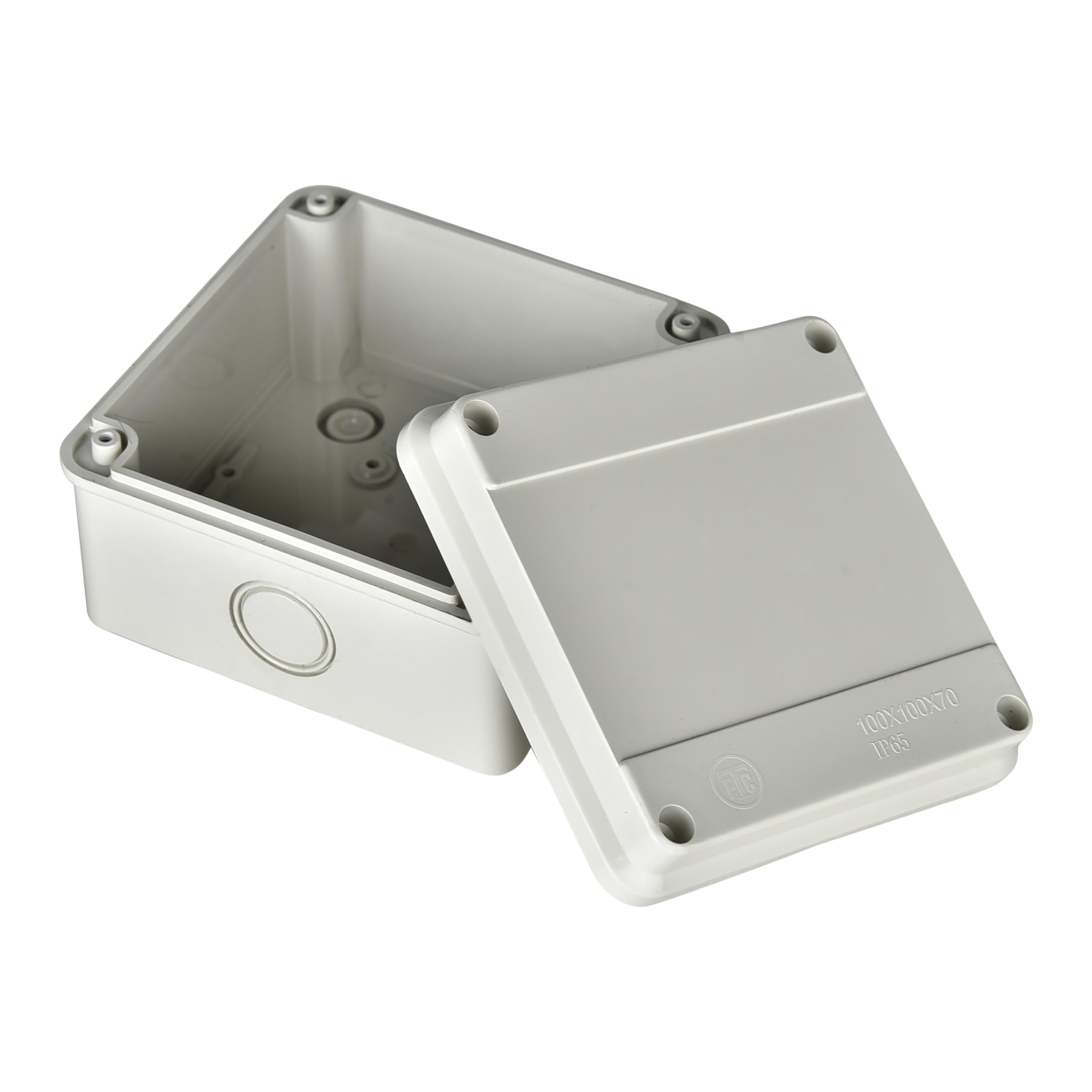 FTC ABS Junction Box, 100x100x70mm, FJB-1010, Pack of 5, RAL 7032, Plastic, Acrylonitrile Butadiene Styrene 2
