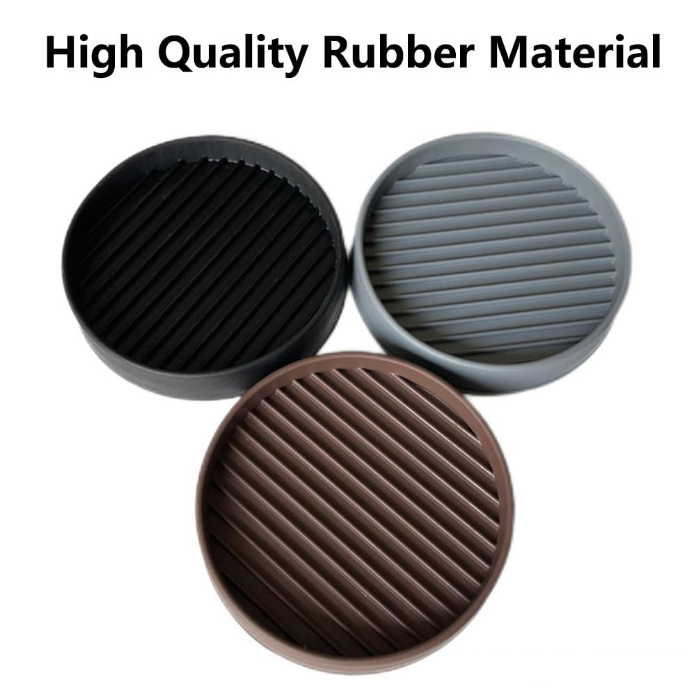 4Pcs Furniture Caster Cups, 2.5inch/6.4cm Square Rubber Non Slip Floor Protector Pads for Carpet Wood Floor Sofa Table - Brown - Image 3