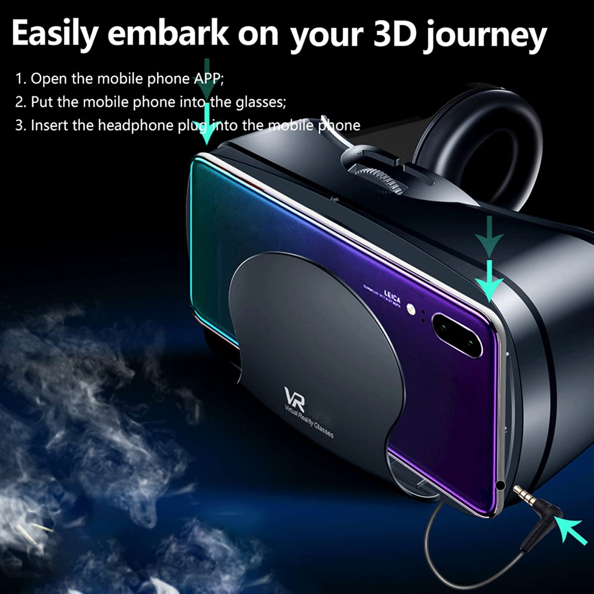 Zestaw słuchawkowy do wirtualnej rzeczywistości z kontrolerem Regulowane okulary 3D VR Zestaw słuchawkowy do wirtualnej rzeczywistości HD Blu-ray Ochrona oczu 5–7 cali dla telefonu/Androida / 379 (