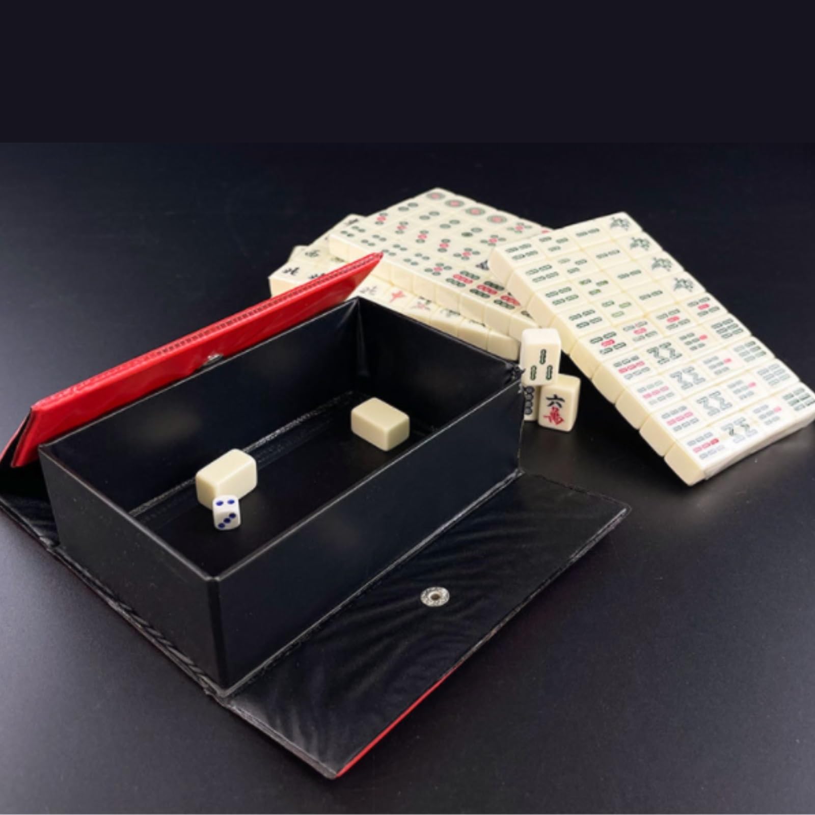 Chinesisches Mahjong Mahjong, Chinesischer Mahjong Mit 144 Gravierten Kacheln Und Box, Unterhaltung, Reisen, Haushalt, Hand-Mahjong Für Familie Reise Spiel