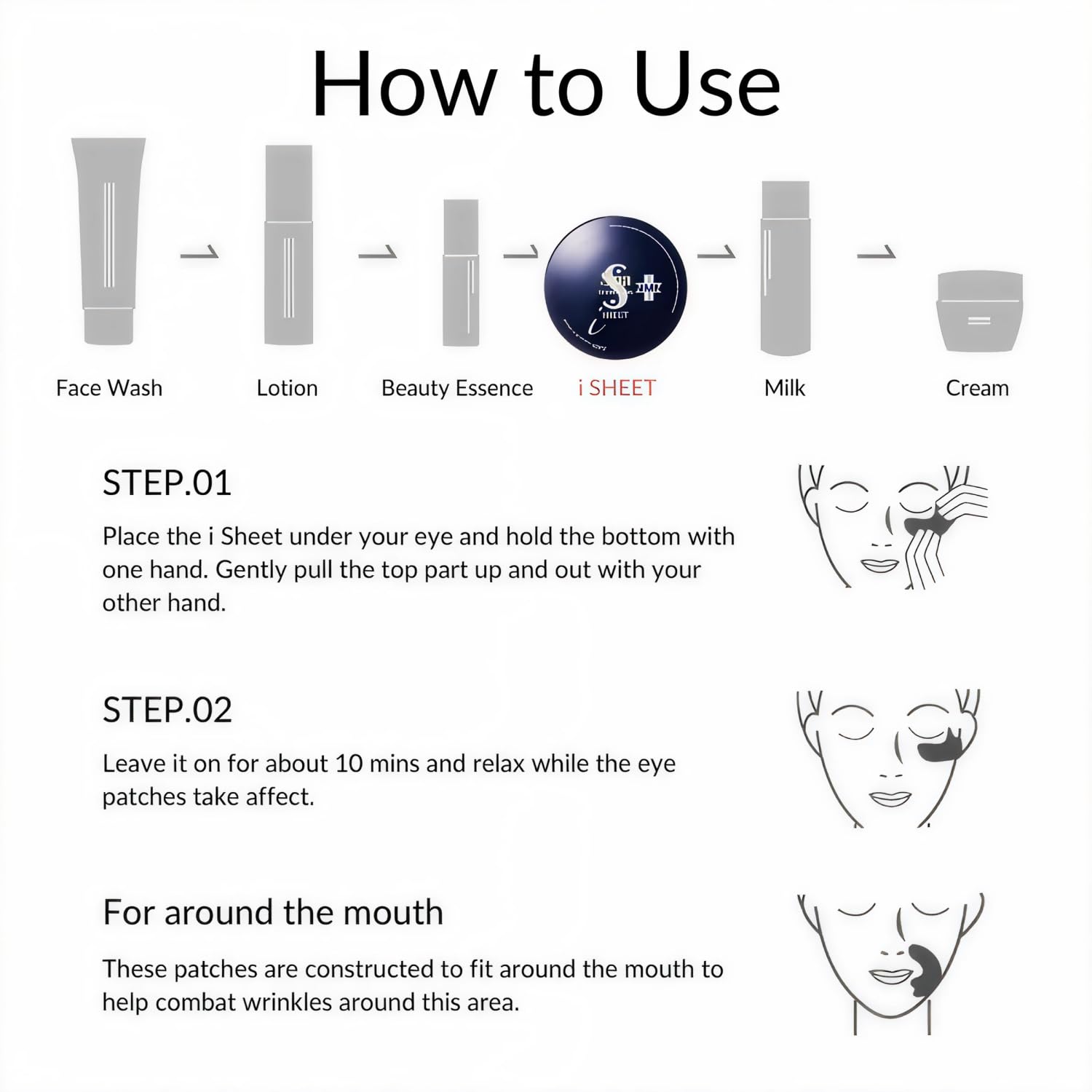Spa Treatment NMN Stretch iSheet 60 fogli, toppe sotto gli occhi per occhi e cerchi scuri, maschera per gli occhi, maschera sotto gli occhi, strinkles, eyebag, maschere per occhi per cerchi scuri e