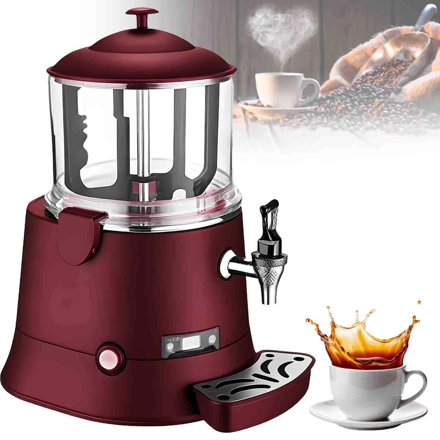UORDBY Multifunctional Hot Chocolate Dispenser Machine, Electric Beverage Maker with Stirring Function, 30~90℃ Adjustable Temperature, Suitable for Chocolate Coffee Milk Tea Red-5L