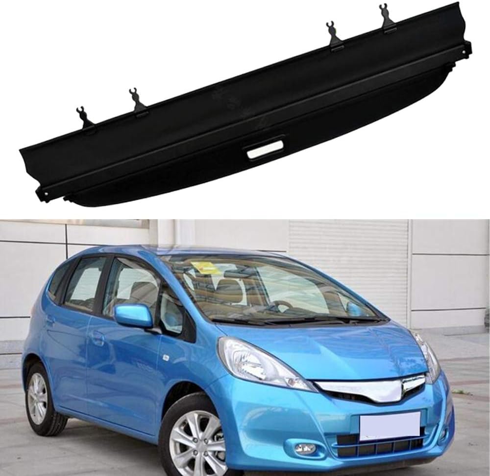 LEMAS Car Retractable Rear Trunk Parcel Shelf for Jazz FIT 2008 2009 2010 2011 2012 2013, Luggage Cargo Shield Auto Parcel Shelf Privacy Cover, Styling Accessories