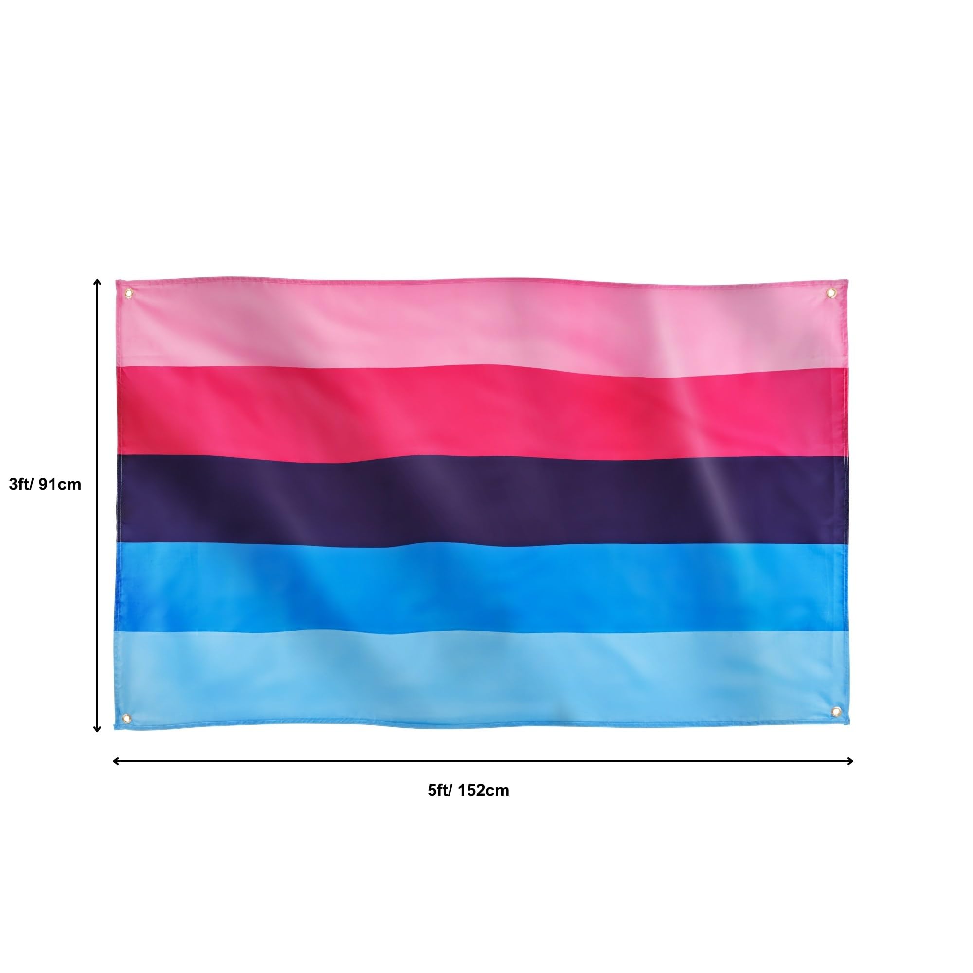 Runesol Omnisexual Pride Flag, 91x152cm, 3ft x 5ft, 4 Grommets, Eyelet In Every Corner, Gay Pride Flag, LGBT+ flag - Image 2