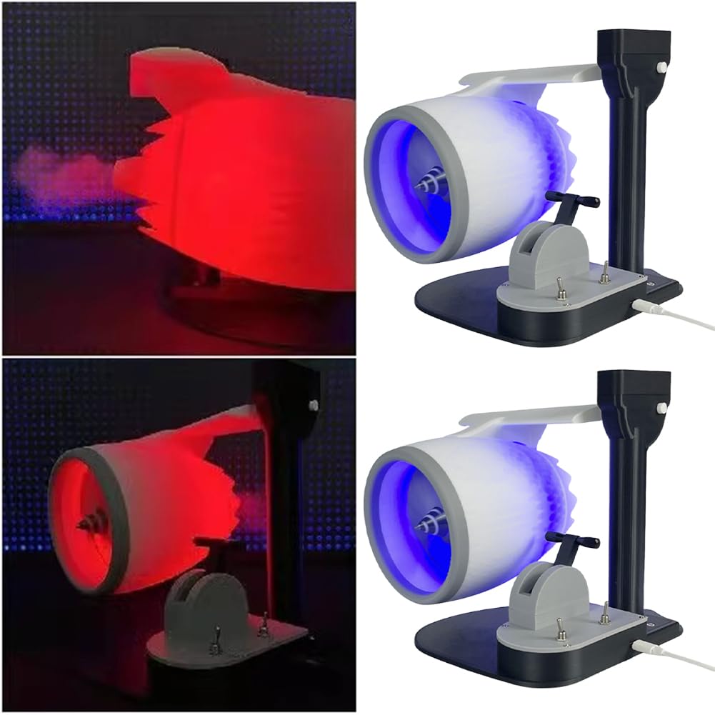 Wentylator USB Jet Desktop Turbofan Jet Engine Fan z nawilżaczem i światłem tylnym (niebieski)
