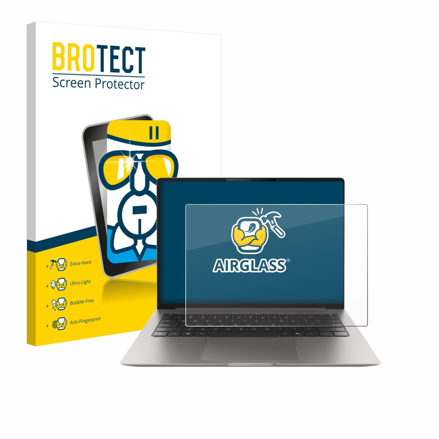 BROTECT Schutzglas für Honor MagicBook Pro 14 Schutzfolie Panzer Folie Glas[Extrem Kratzfest 9H, Anti-Fingerprint, Ultra-Transparent]
