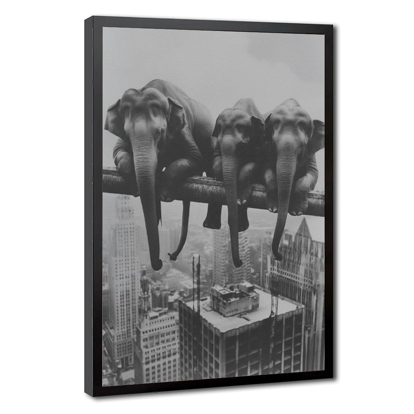 Bareronor Elephant Lunch Poster Canvas Poster Bedroom Decor Landscape Office Room Decor Gift 12" L X 18" W