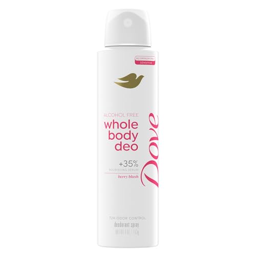 Dove Whole Body Deodorant Spray for Women Alcohol Free Scent: Berry Blush 4 oz