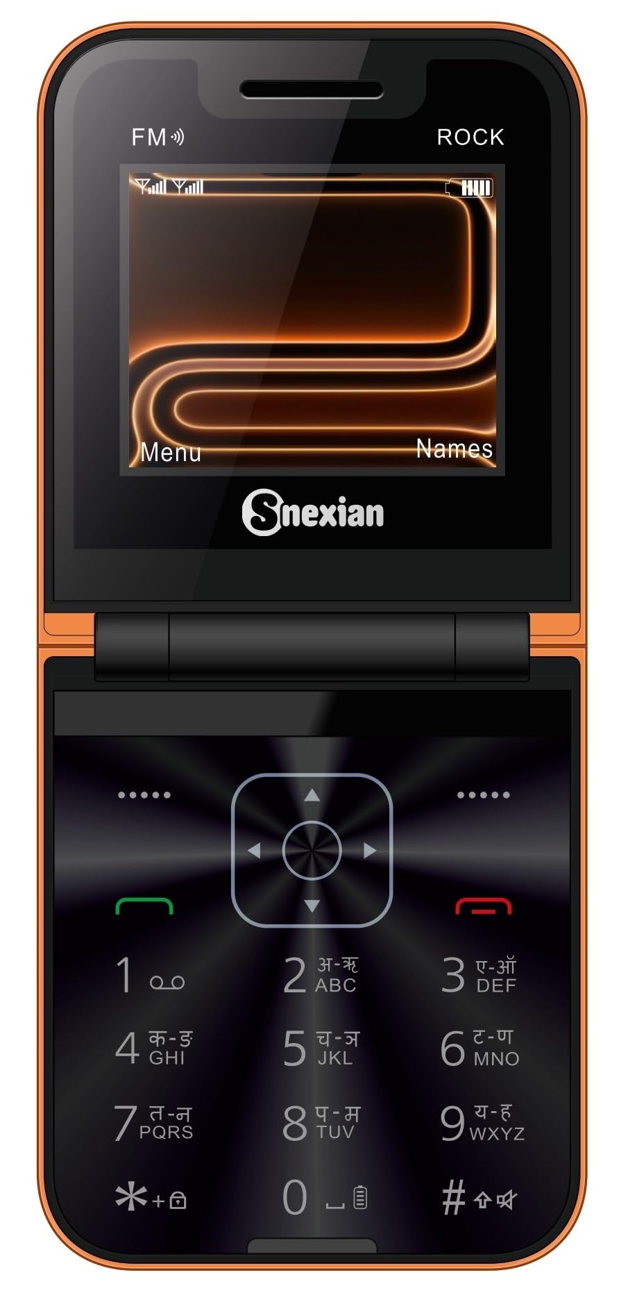 Snexian All-New Rock Z Flip Dual Sim |Keypad Mobile| with 2.4" Display |Flip|Fold| Call & SMS Indicator |Glass Back Panel|BT Dialer|Voice Changer |Big Battery|Camera|Feature Phone|Orange-picture-38