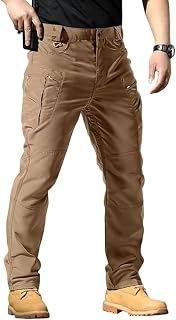 Men's Stretch Tactical Pants Waterproof Ripstop Cargo Pants Lightweight Casual Hiking Work Pants
