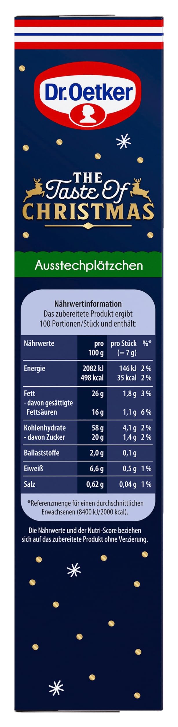 Dr. Oetker Ausstechplätzchen – 6er Pack Backmischungen für Weihnachtskekse aus Mürbeteig, einfacher Teig für Weihnachtsplätzchen, weihnachtlicher Keksteig