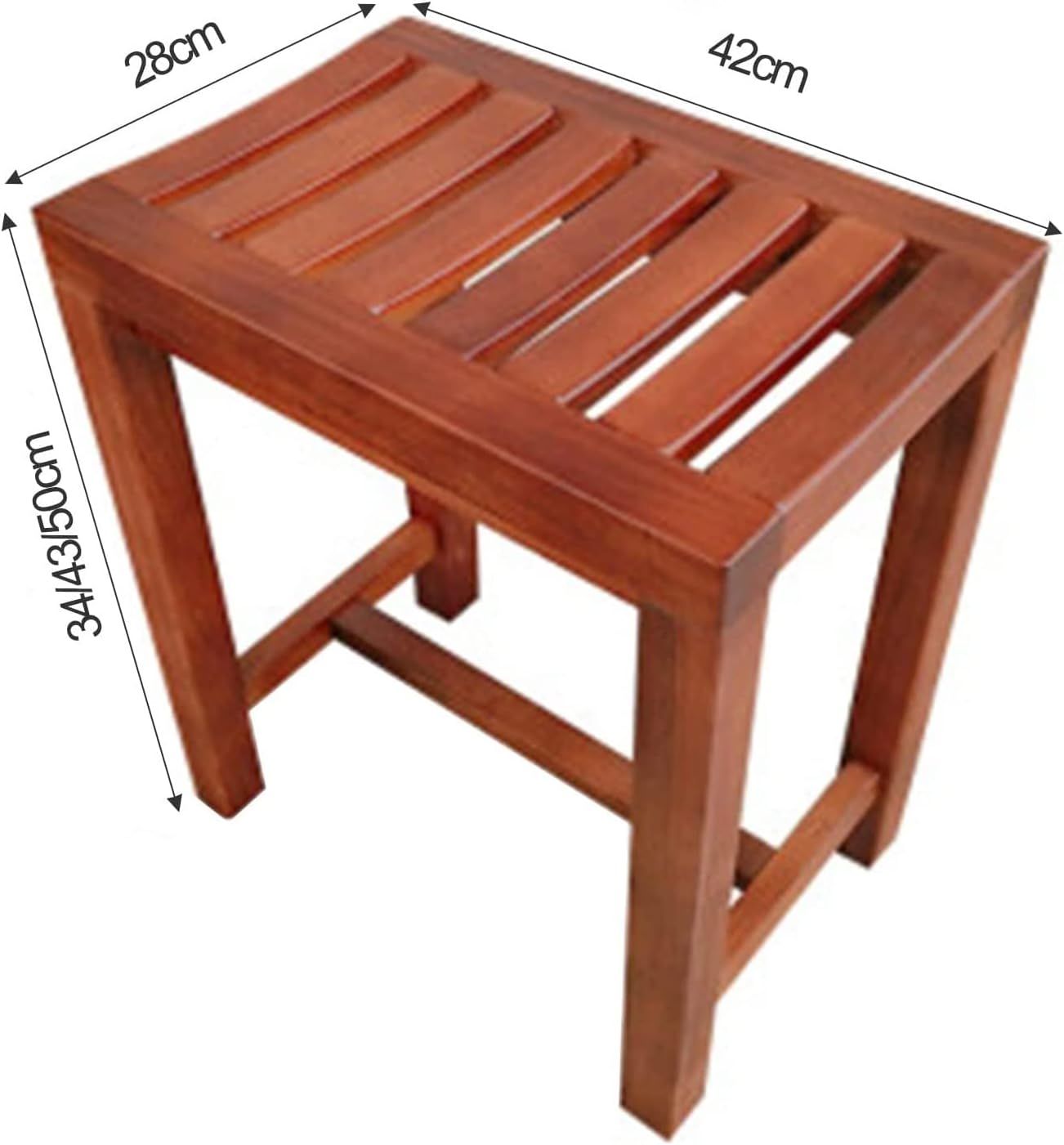 Seat Stool for Bathroom Non-Slip Bath Bench Shower Stools to Sit On, Waterproof Wood Shower Bench Seat, Bathroom Shaving Foot Rest Step Stool Indoor Outdoor Patio Garden Yard Bench