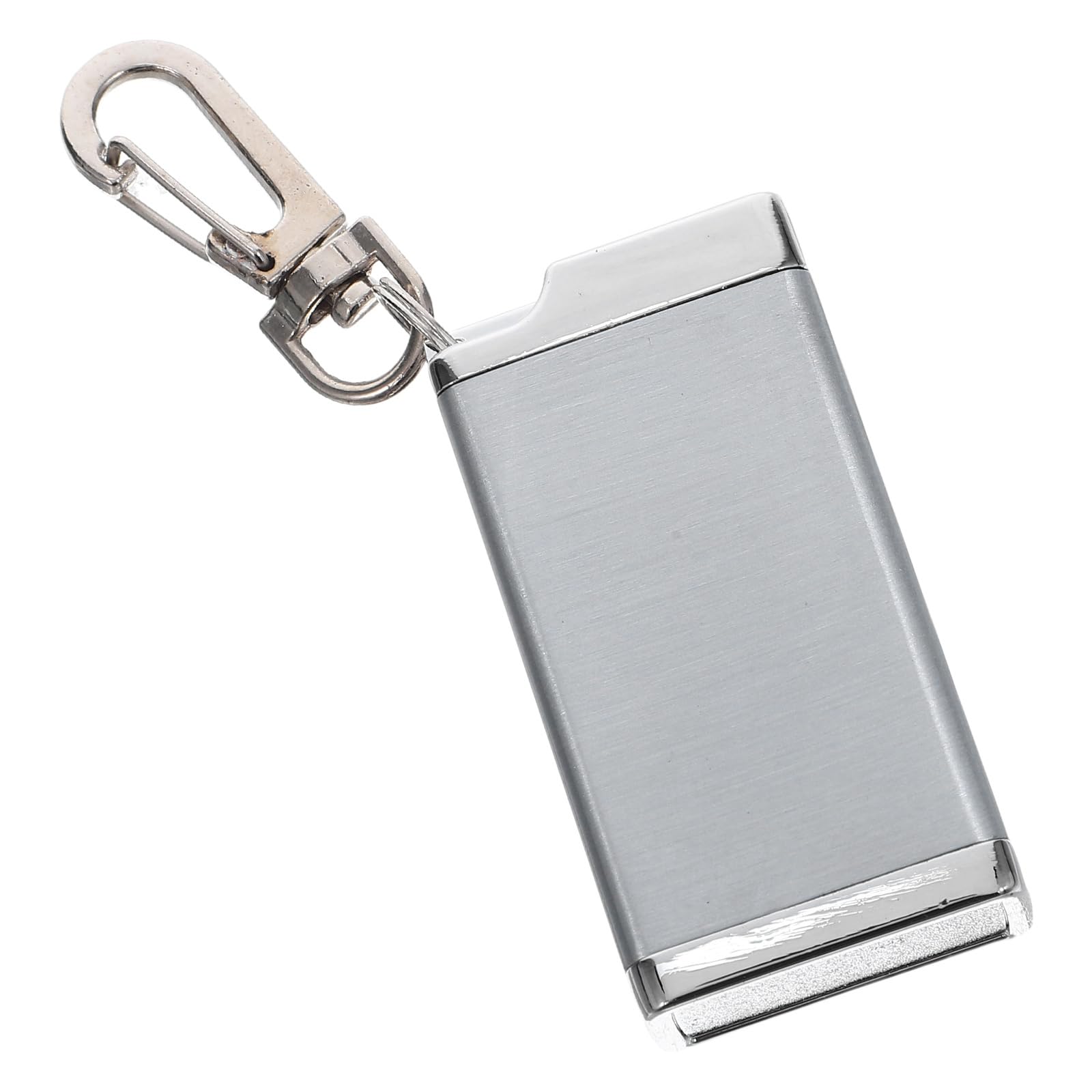 DECHOUS 葉巻用灰皿 ポータブルポケット 耐火性 金属製 防臭 クール 旅行用灰皿 キーホルダー付き アウトドア かわいい シルバー