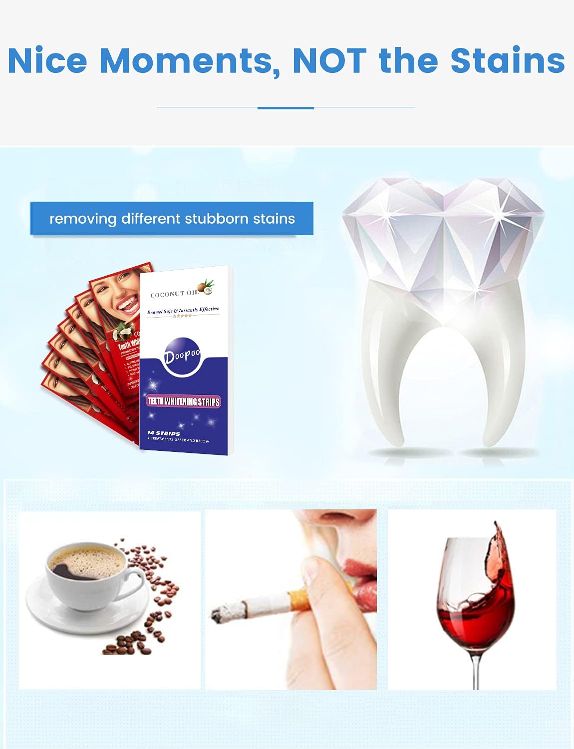 Teeth Whitening Strips for 7 Days Treatments, Effective and Enamel Safe Even for Sensitive Teeth, 14 Stripes : Beauty & Personal Care