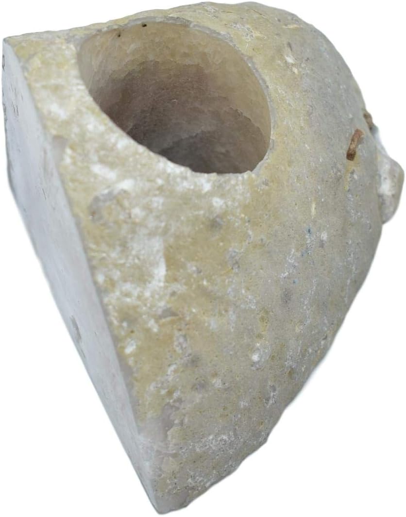 Nature's Decorations Agate Geode Tealight Holder - Handcrafted Natural Candle Holder for Living Room, Dining Table & Gifting - Reflective Ambiance, Positive Energy, Stress Reliever - Natural