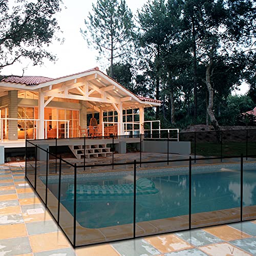 VINGLI Pool Fence 4Ft x 12Ft Swimming Pool Fences for Inground Pool Pool Fencing Black (4x12)