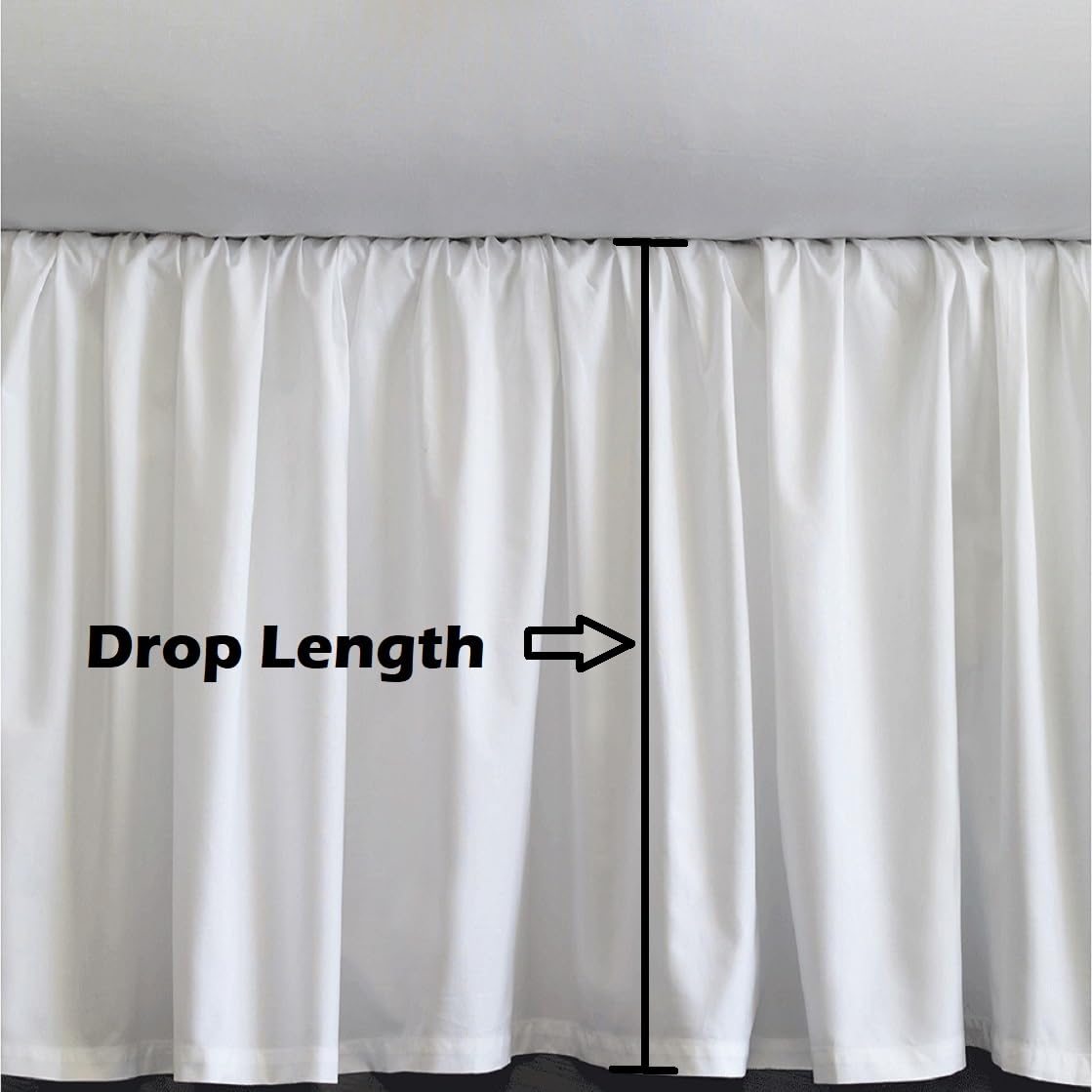 AKBLinenBedding - 3 Sided Split Corner Dust Ruffle Bed Skirt, White Solid 700 TC Egyptian Cotton, Drop - 17 inch (Queen - 60