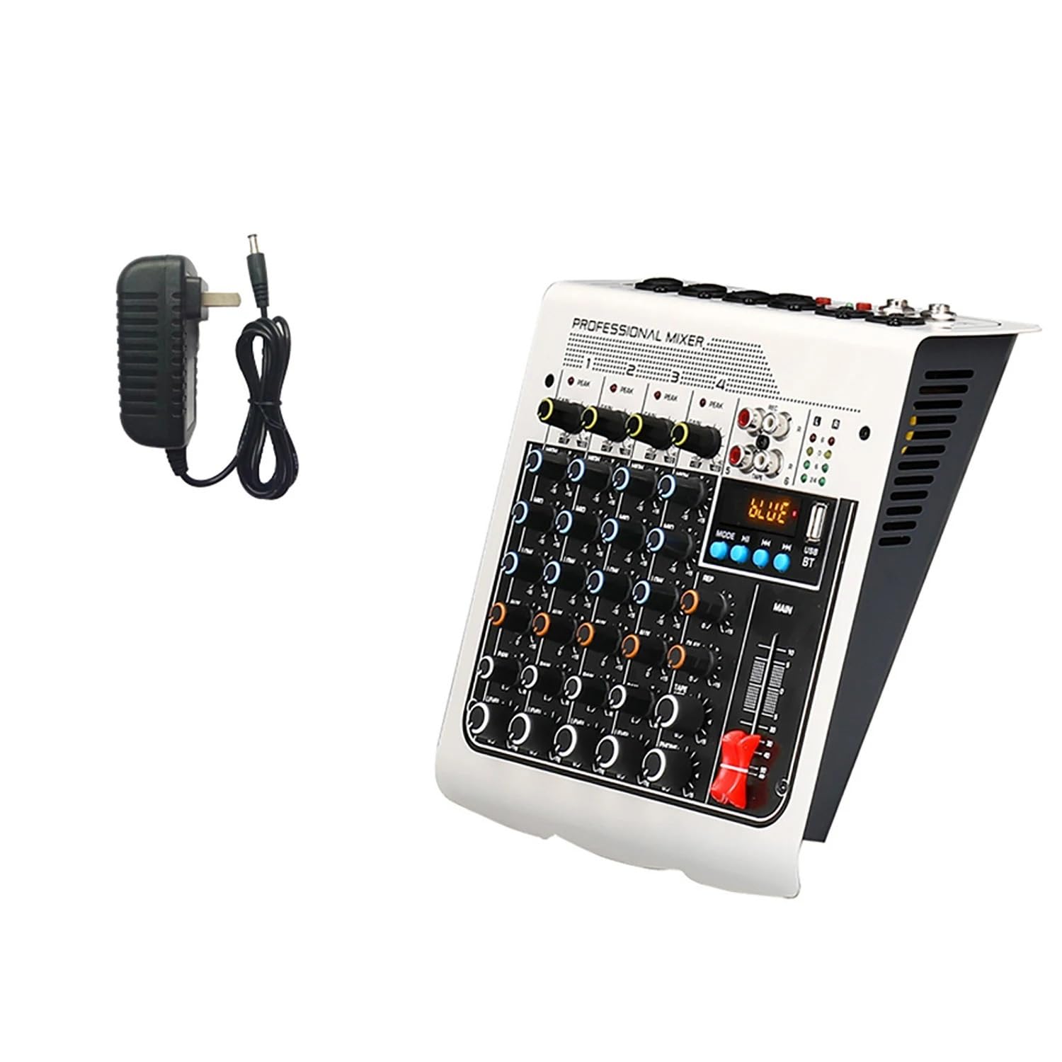 Kontroler DJ-ski, MX400 4-kanałowy profesjonalny minimikser Odtwarzanie MP3/Bluetooth Konsola miksera pogłosowego DSP