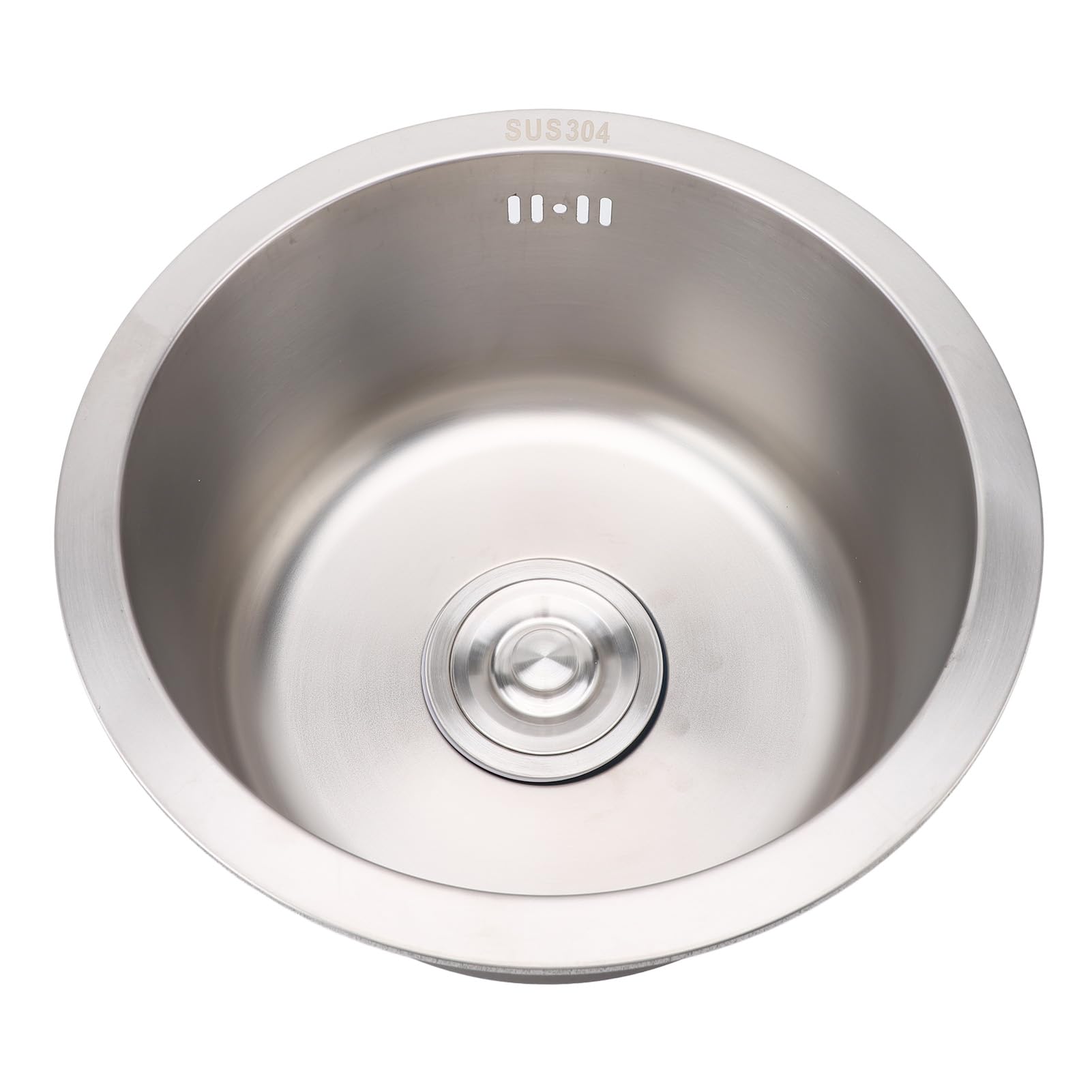 Fregadero de Cocina de 36 Cm, Mini Fregadero de Cocina Redondo, Fregadero Redondo de Acero Inoxidable 304, Fregadero Redondo Cepillado, Fregadero Redondo a Prueba de Herrumbre