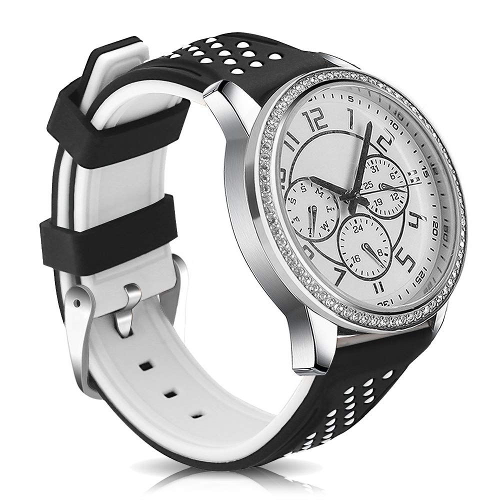 Narako Quick Release Silicone Watch Bands Divers Model Replacement Rubber Watch Strap 20mm 22mm 24mm 26mm Waterproof dot Bicolor Silver Buckle for Men