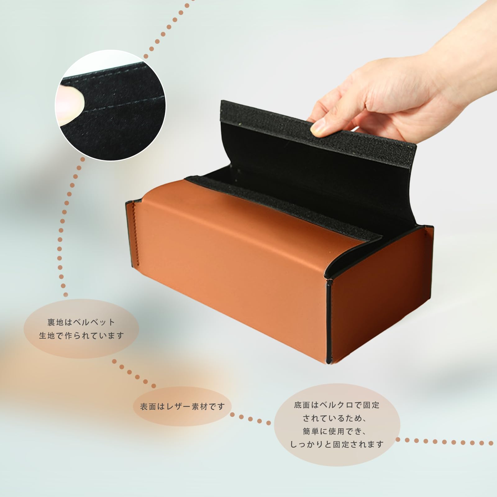 Fafipupieco 卓上ティッシュボックスタワーソフトパックティッシュ高級 PUレザー ペーパータオルケース ティッシュホルダー 家 オフィス 車用 W24.5xD13.5xH8.5cm (ブラウン)