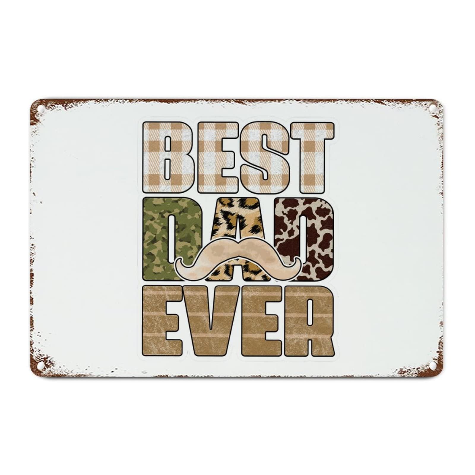ENEDNATE Metal Sign Best Dad Ever Retro Decorative Aluminum Tin Signs 8x12 Inch Man Cave Street Metal Sign for Office Home Garage Decoration