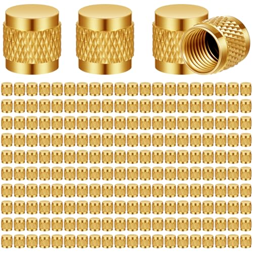Image of Yaocom 200 Pcs 1 /4 Flare Brass Valve Cap HVAC Tool Bulk Round Compression Cap W /Neoprene Pipe O Ring Seal Refrigerant Locking Caps Plumbing Factories Supply
