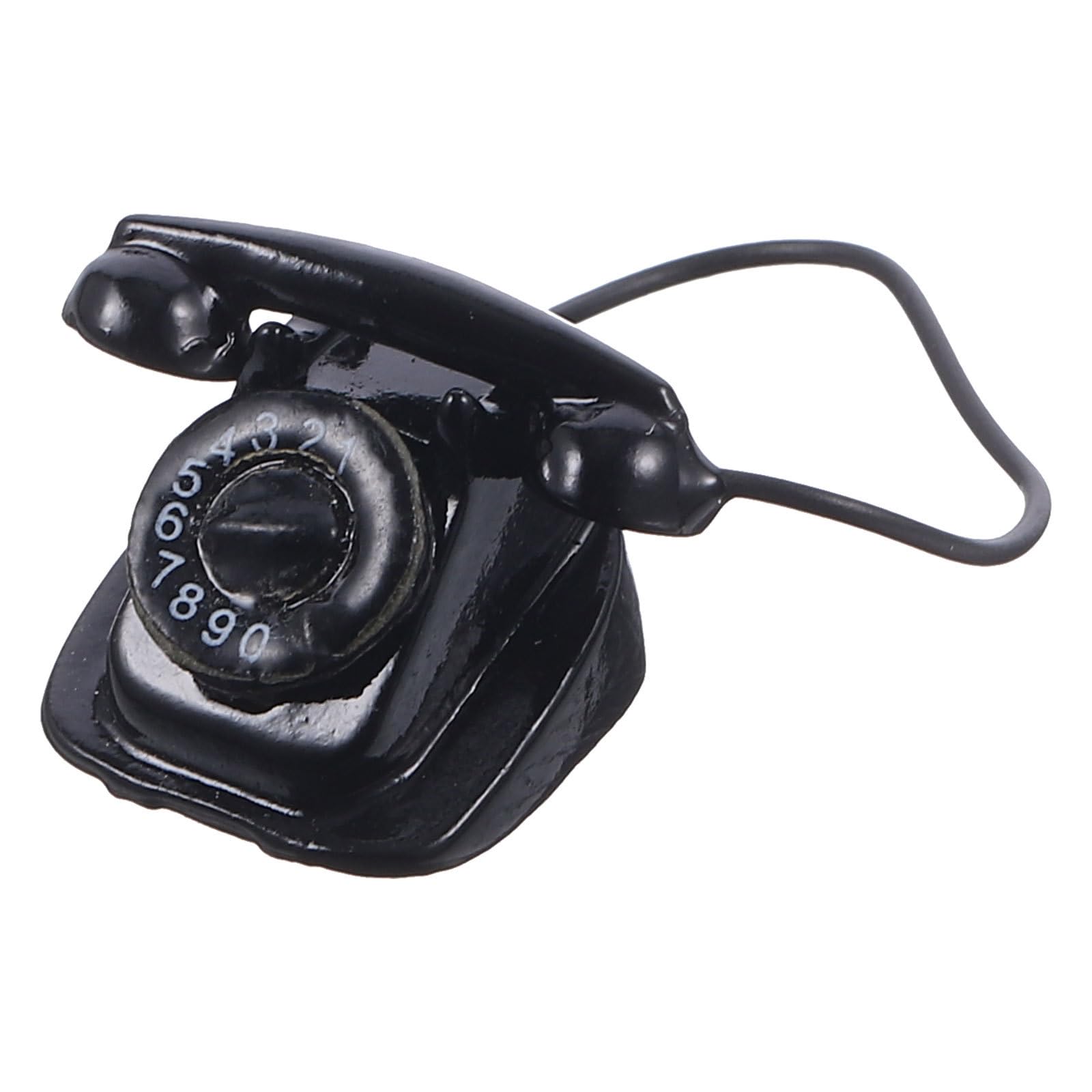 Toddmomy Retro Miniature Telephone Dollhouse Accessory Vintage Mini Phone Model 1.18In Metal Figurine for Dolls House Decor Educational Toy